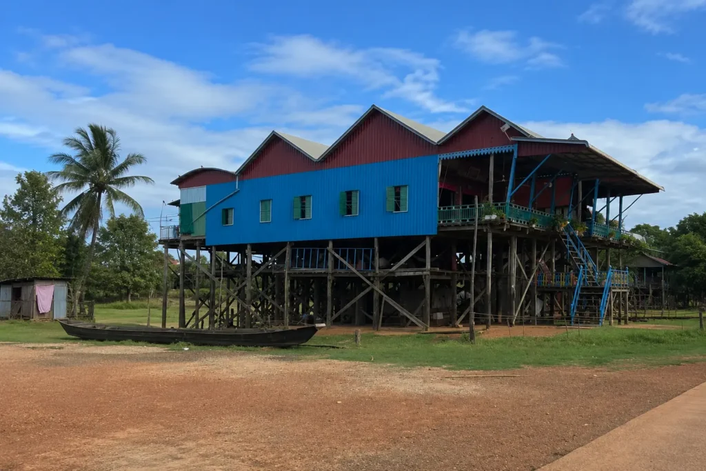 Stilted house at a floating village on Tonle Sap, Siem Reap, Cambodia