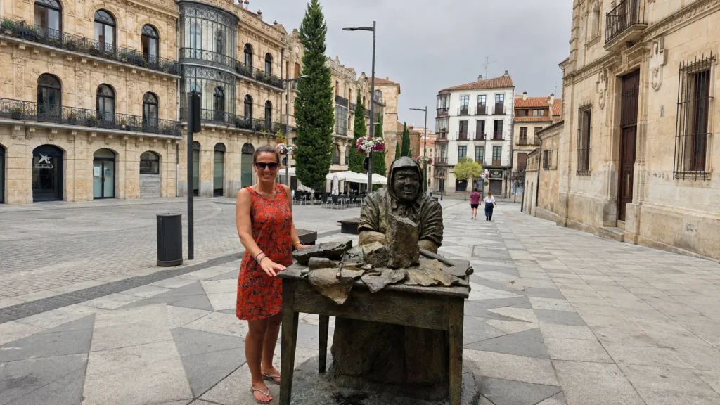 Bronze artisan statue in Salamanca Old Town