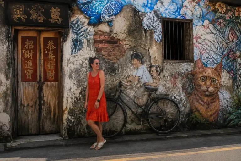 George Town Penang travel guide: colorful street art mural on a heritage shophouse wall