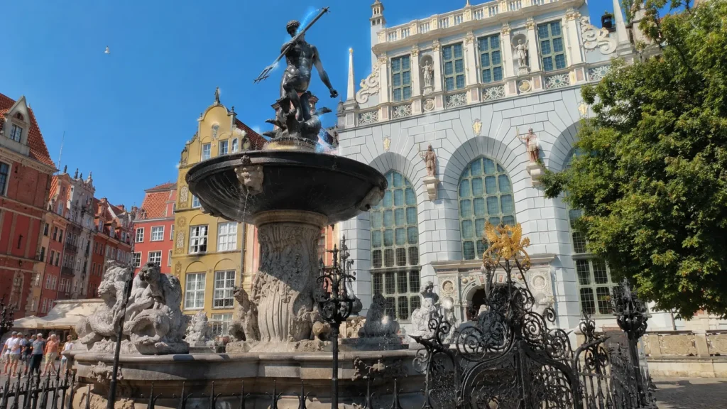 Neptune's Fountain in front of Artus Court on Gdańsk's Długi Targ