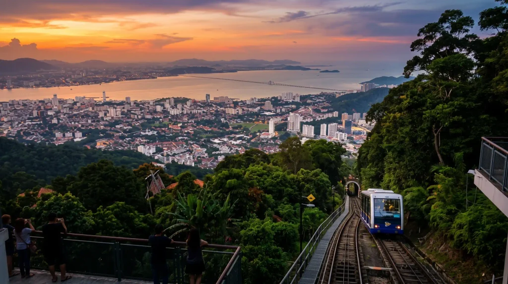 View over George Town from the top of Penang Hill funicular