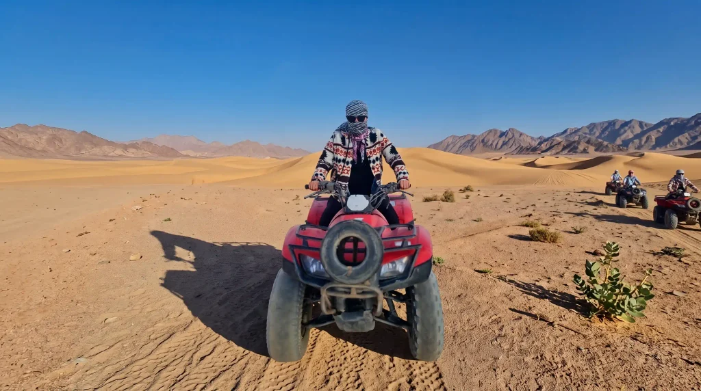 Quad biking through the Sinai desert on a Sharm El Sheikh desert safari
