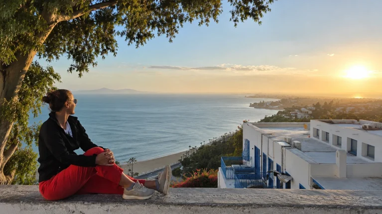 Sidi Bou Said travel guide sunset view over the coastline