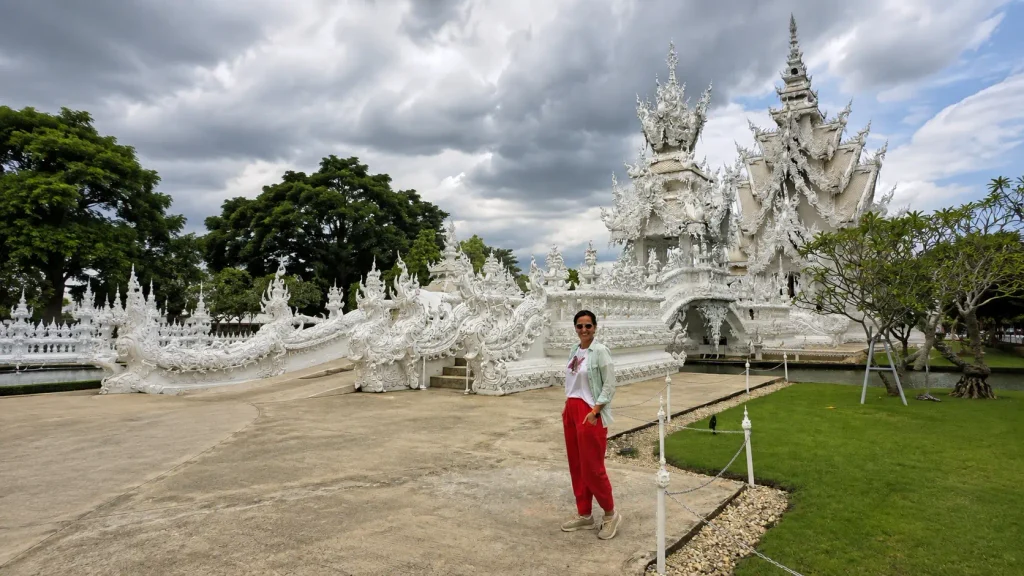 Wat Rong Khun, the White Temple, on a day trip from Chiang Mai to Chiang Rai