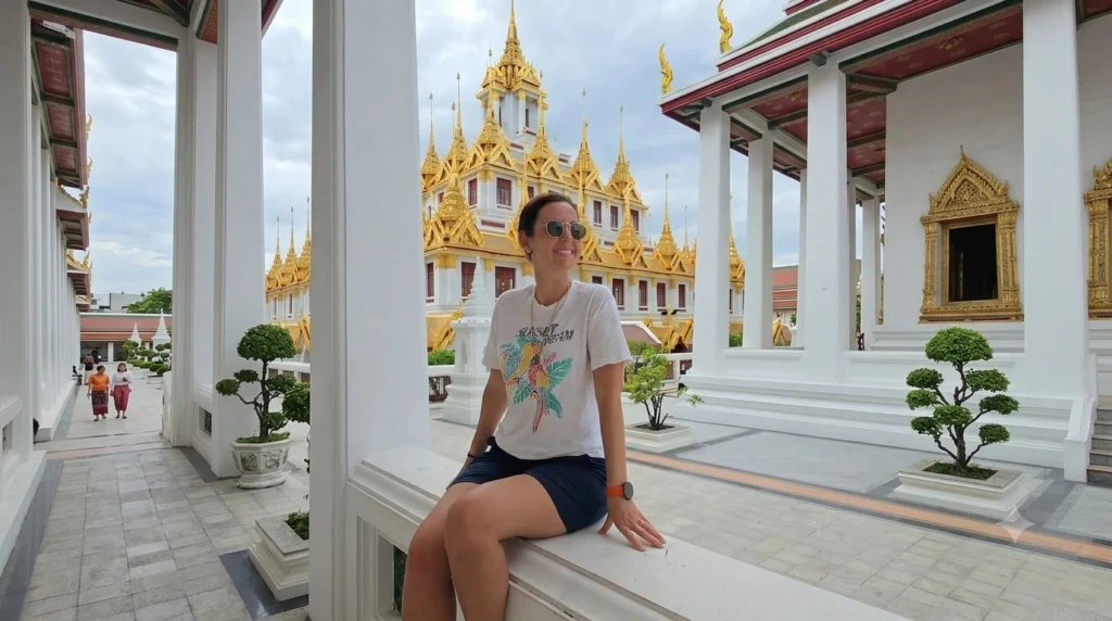 A gilded, multi-spired temple in Bangkok's Old Town.