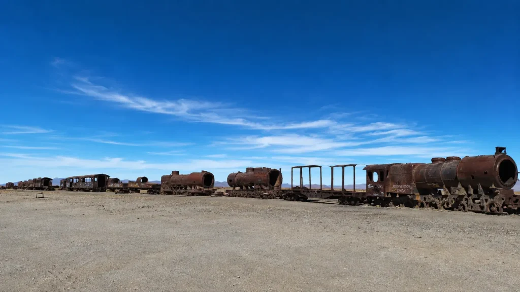 rusted train cemetery near Uyuni, Bolivia