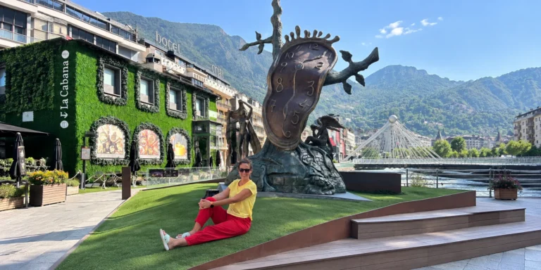 Andorra travel guide: Salvador Dalí's melting clock sculpture, La Noblesse du Temps, in Andorra la Vella.