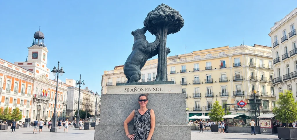 Bear and strawberry tree statue at Puerta del Sol Madrid