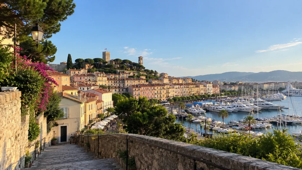 Cannes day trip from Nice: view over the bay from Le Suquet