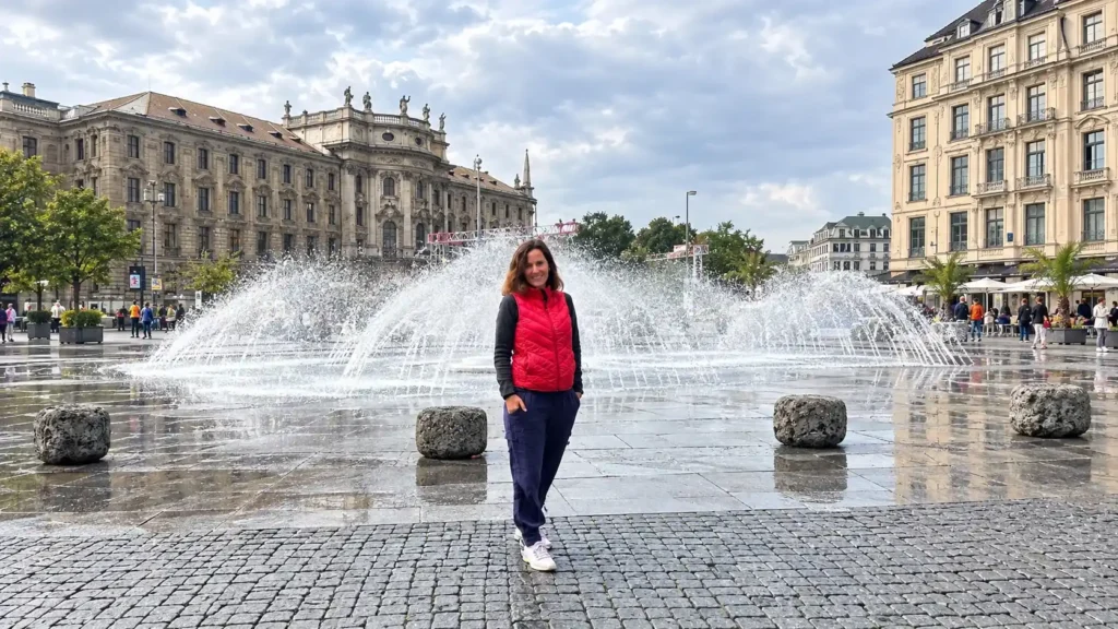 Fountain at Marienplatz square in Munich