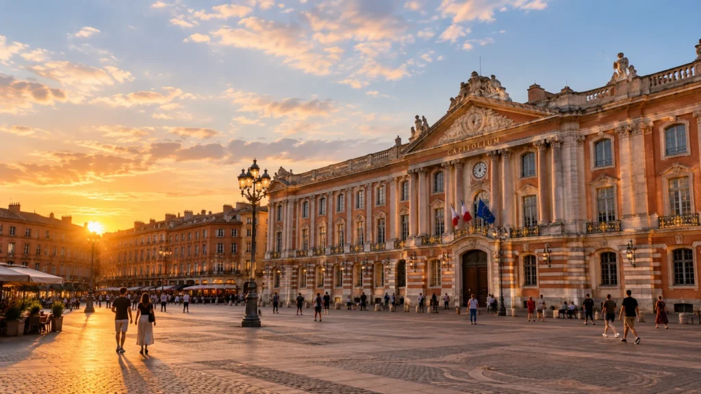 Place du Capitole at sunset, Toulouse