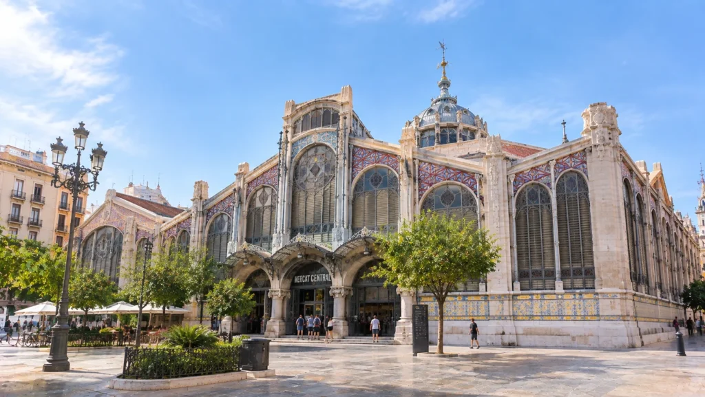 Mercat Central's ornate iron-and-glass facade in Valencia's old town