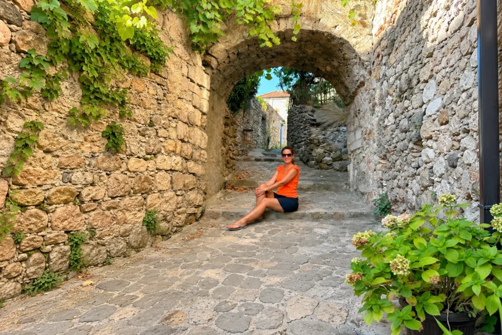 Stone arch and cobbled steps in Ulcinj Old Town